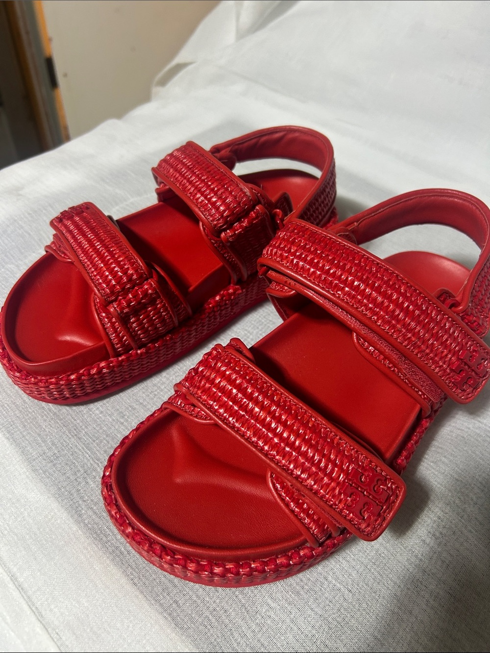 Tory Burch  Red Adjustable Strap Sandals